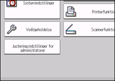 Illustration af skærmen på betjeningspanelet