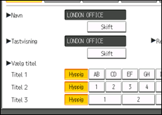 Illustration af skærmen på betjeningspanelet