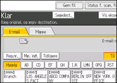 Illustration af sk&aelig;rmen p&aring; betjeningspanelet