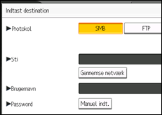 Illustration af skærmen på betjeningspanelet