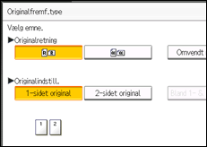 Illustration af skærmen på betjeningspanelet