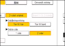 Illustration af skærmen på betjeningspanelet