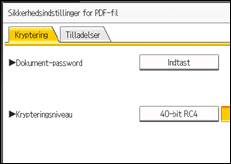 Illustration af skærmen på betjeningspanelet