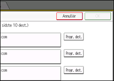 Illustration af skærmen på betjeningspanelet