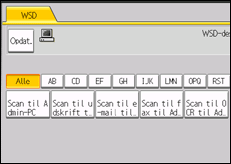 Illustration af skærmen på betjeningspanelet