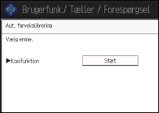 Illustration af skærmen på betjeningspanelet