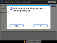 Illustration af skærmen på betjeningspanelet