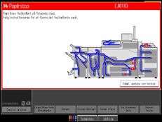Illustration af skærmen på betjeningspanelet