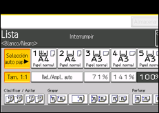 Ilustración de la pantalla panel de mandos