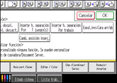 Ilustración de la pantalla panel de mandos