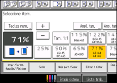 Ilustración de la pantalla panel de mandos