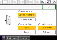 Ilustración de la pantalla panel de mandos