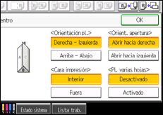 Ilustración de la pantalla panel de mandos