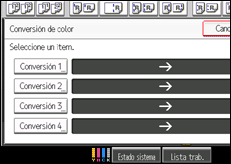 Ilustración de la pantalla panel de mandos
