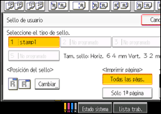 Ilustración de la pantalla panel de mandos
