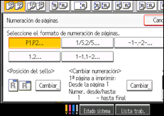 Ilustración de la pantalla panel de mandos