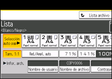 Ilustración de la pantalla panel de mandos