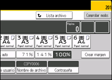 Ilustraci&oacute;n de la pantalla panel de mandos