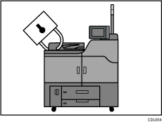 Ilustración de administración de la máquina y protección de documentos