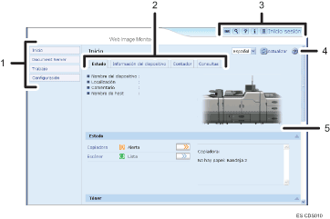 Ilustración de llamada numerada de ilustración de pantalla del explorador Web