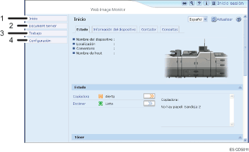 Ilustración de llamada numerada de ilustración de pantalla del explorador Web