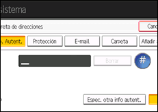 Ilustración de la pantalla panel de mandos