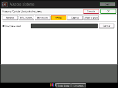 Ilustración de la pantalla panel de mandos