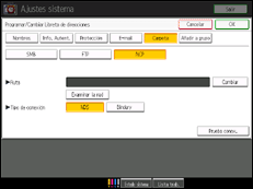 Ilustración de la pantalla panel de mandos