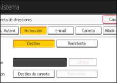 Ilustración de la pantalla panel de mandos