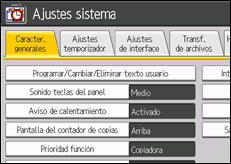 ilustración de la pantalla del panel de operaciones