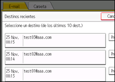 Ilustración de la pantalla panel de mandos