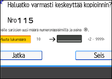 Kuva laitteen näytöstä
