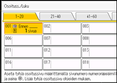 Kuva laitteen näytöstä