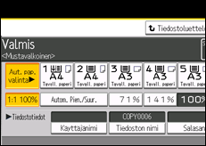 Kuva laitteen näytöstä
