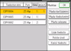 Kuva laitteen näytöstä