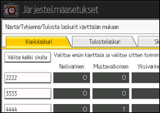 Kuva laitteen näytöstä