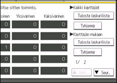 Kuva laitteen näytöstä