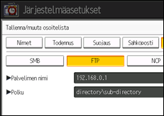 Kuva laitteen näytöstä