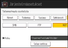 Kuva laitteen näytöstä