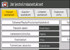 Kuva käyttöpaneelin näytöstä