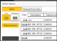 Kuva laitteen näytöstä