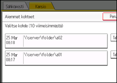 Kuva laitteen näytöstä