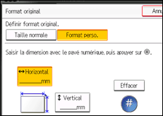 Illustration de l'écran du panneau de commande