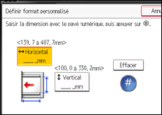 Illustration de l'écran du panneau de commande