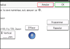 Illustration de l'écran du panneau de commande