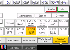 Illustration de l'écran du panneau de commande
