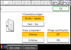 Illustration de l'écran du panneau de commande