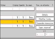 Illustration de l'écran du panneau de commande