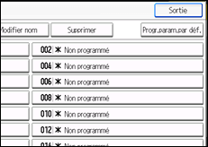 Illustration de l'écran du panneau de commande