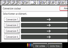 Illustration de l'écran du panneau de commande